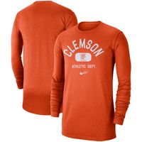 Men's Nike Orange Clemson Tigers Textured Long Sleeve T-Shirt