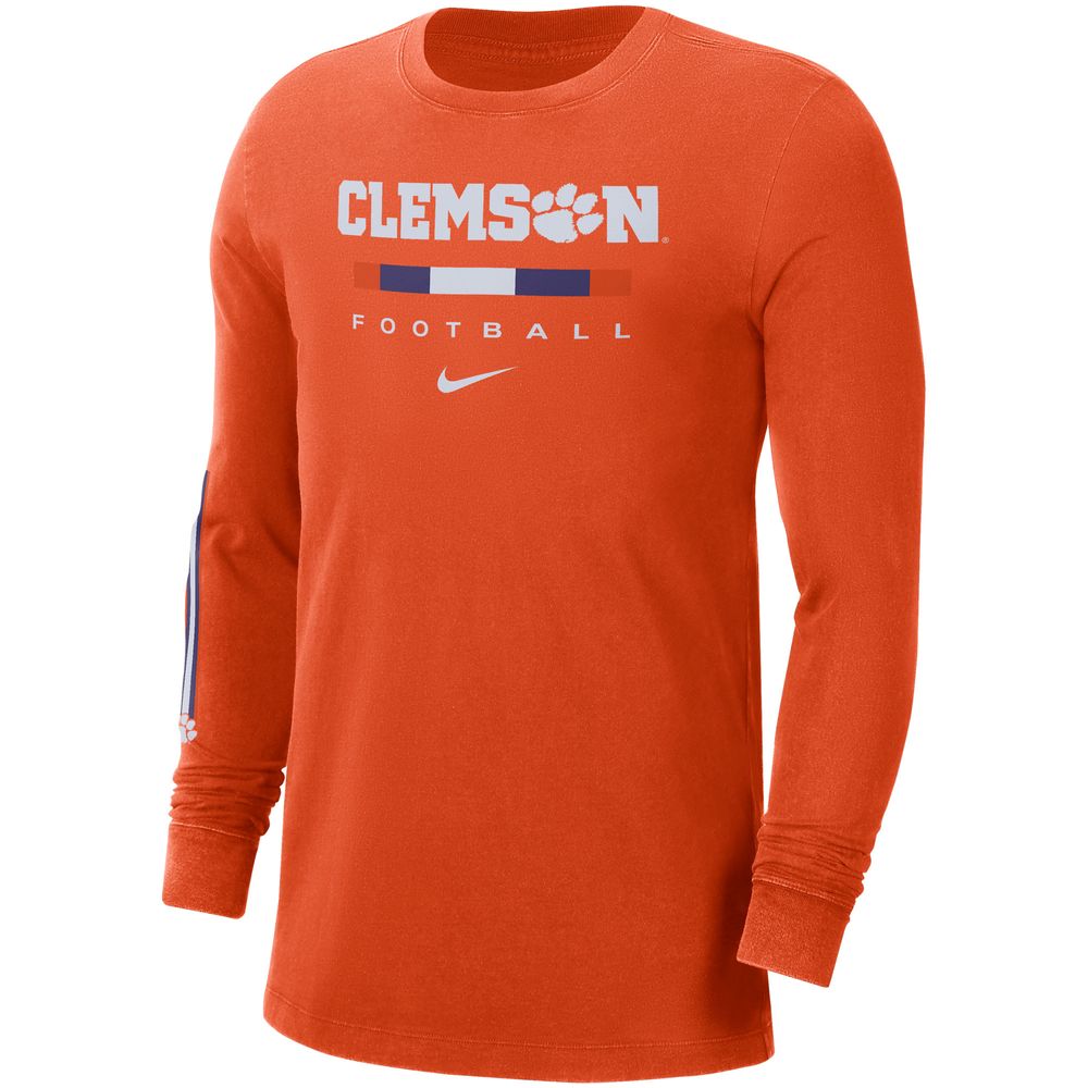 Men's Nike Orange Clemson Tigers Word Long Sleeve T-Shirt