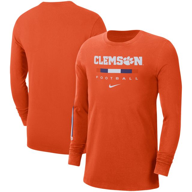 T-shirt à manches longues Nike Clemson Tigers Word pour homme orange