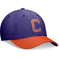 Casquette Nike Clemson Tigers Rise Swoosh Flex violet/orange pour homme