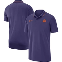 Polo Performance Clemson Tigers 2023 Coaches Nike Violet pour Homme