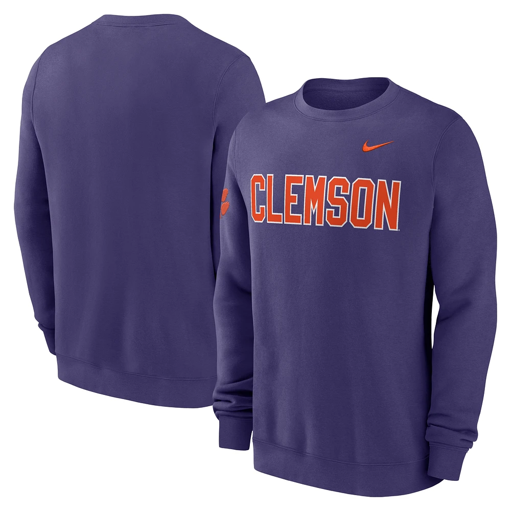 Sweat-shirt à enfiler Nike violet Clemson Tigers 2024 Sideline Dabo pour homme