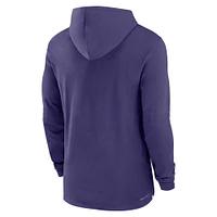 Men's Nike Purple Clemson Tigers 2024 Sideline Hoodie Performance Long Sleeve T-Shirt