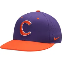 Men's Nike White/Orange Clemson Tigers Team Baseball True Performance Fitted Hat