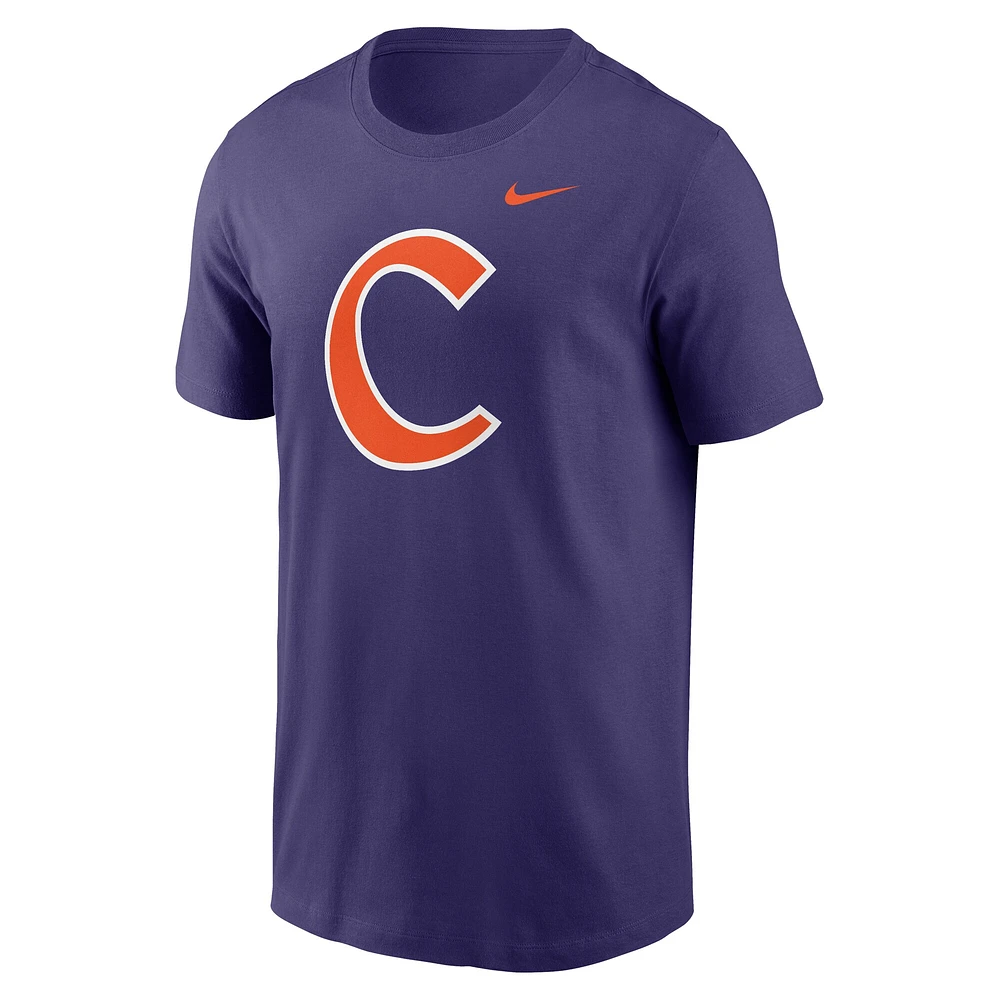 Men's Nike Purple Clemson Tigers Baseball Logo T-Shirt
