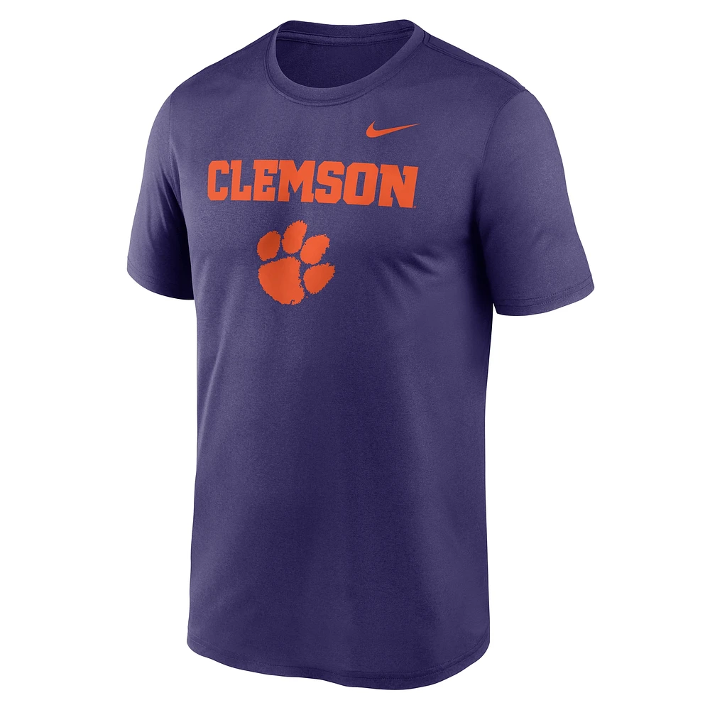 T-shirt Nike Lockup Legend Performance violet pour homme des Clemson Tigers