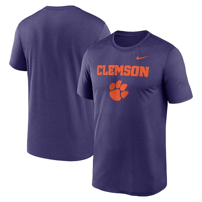 T-shirt Nike Lockup Legend Performance violet pour homme des Clemson Tigers