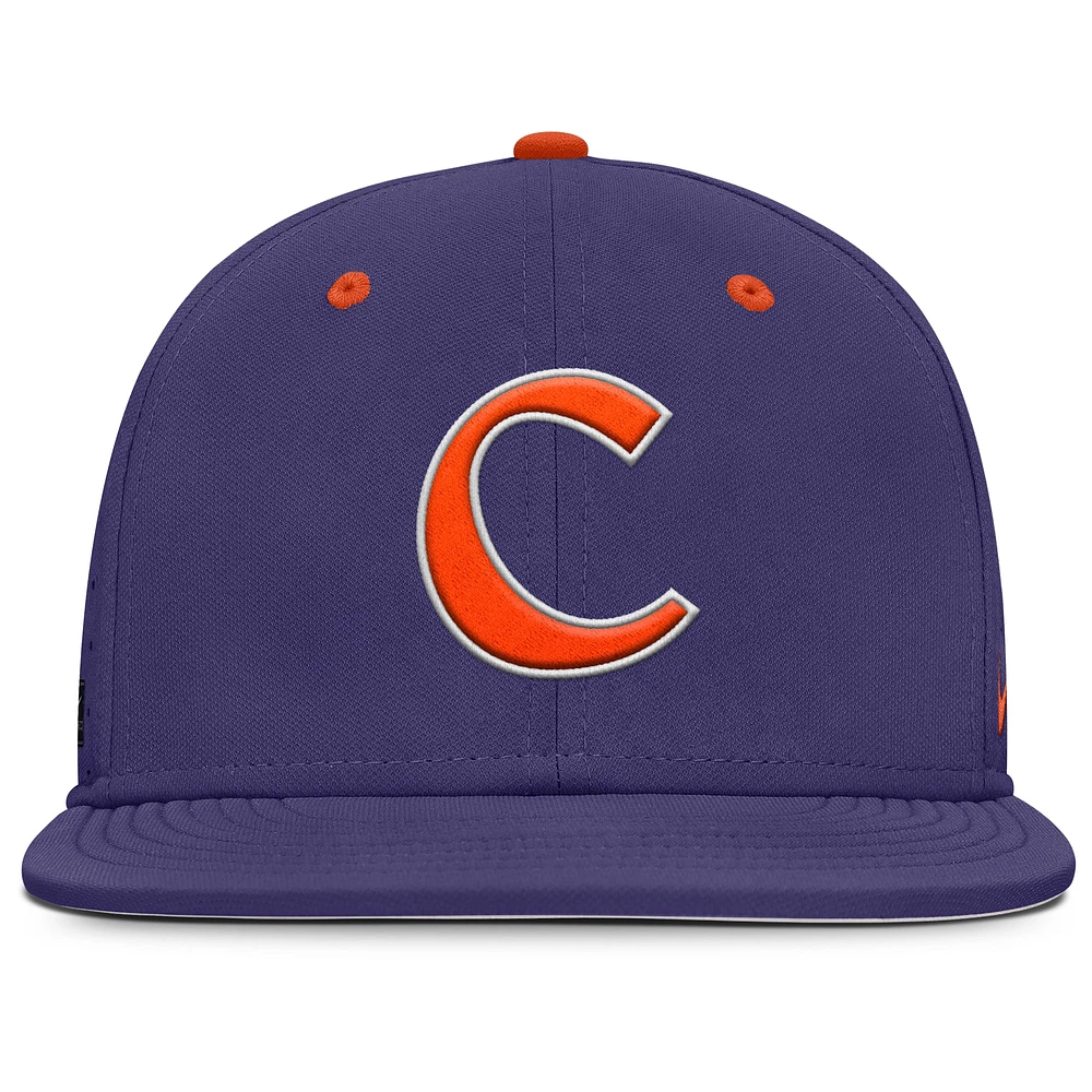 Casquette ajustée True Performance pour homme Nike Clemson Tigers On-Field Dugout violette
