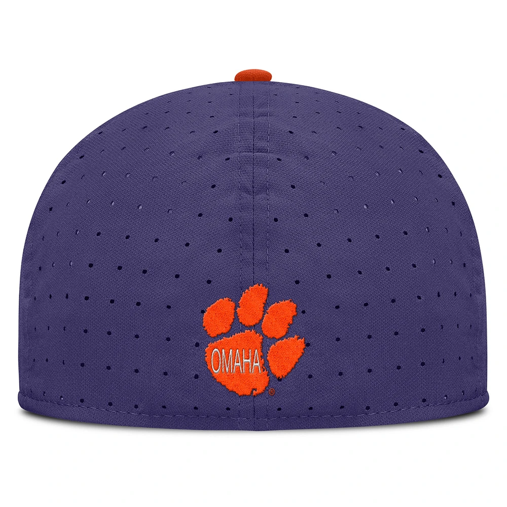 Casquette ajustée True Performance pour homme Nike Clemson Tigers On-Field Dugout violette
