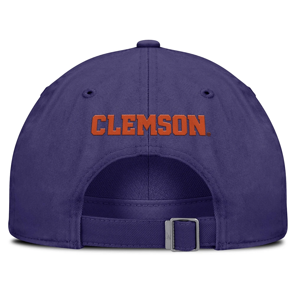 Casquette ajustable Nike Primetime Club violette pour homme des Clemson Tigers