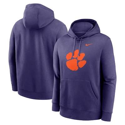 Sweat à capuche en polaire Nike violet Clemson Tigers Primetime Club pour homme