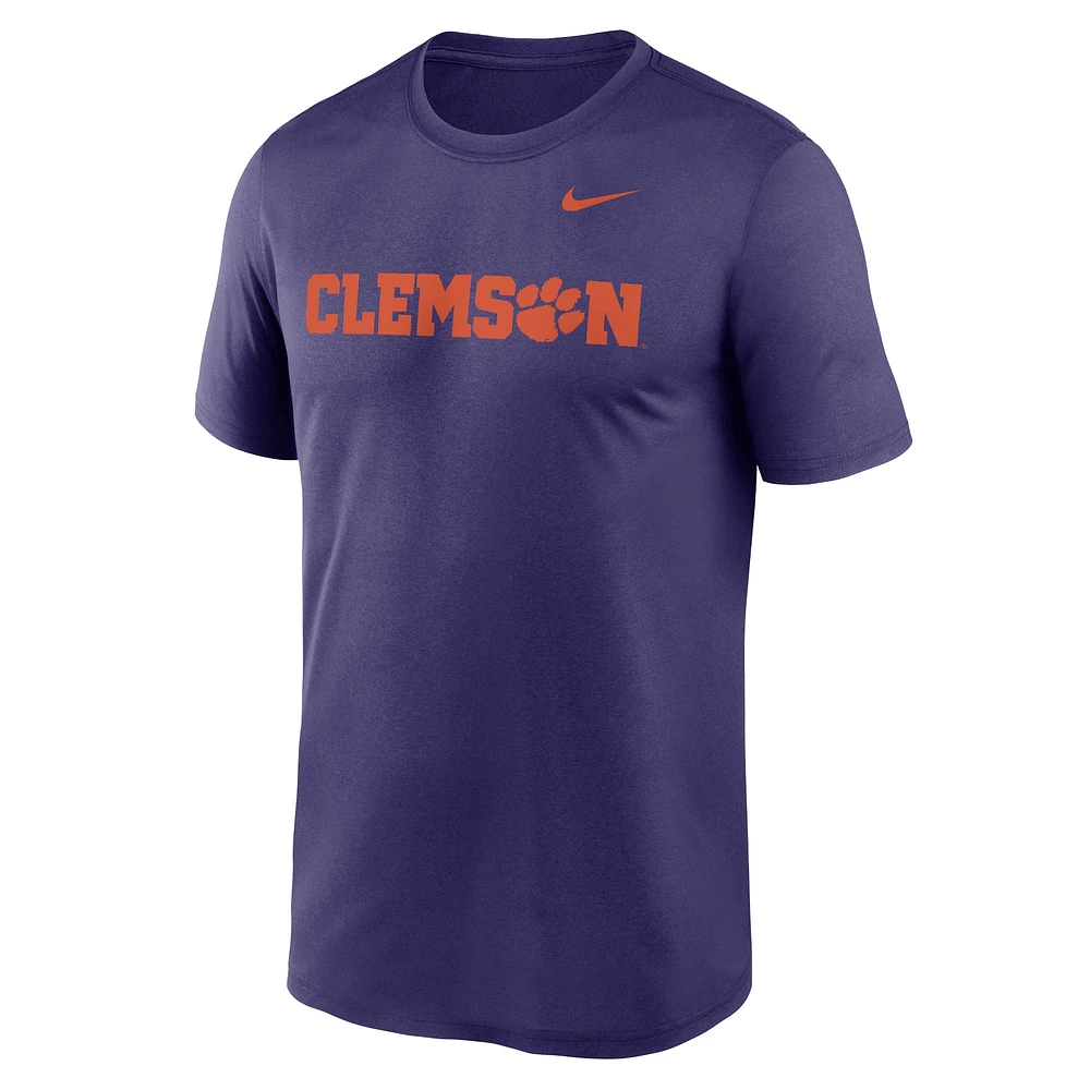 T-shirt Nike violet Clemson Tigers Primetime Legend Wordmark pour homme