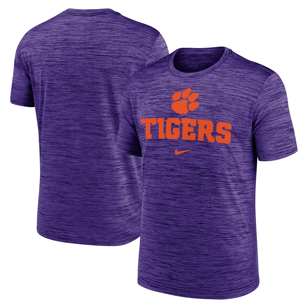 T-shirt Nike violet Clemson Tigers Primetime Velocity pour homme