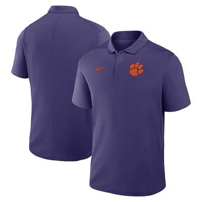 Polo Nike violet Clemson Tigers Primetime Victory Primary Logo Performance pour homme