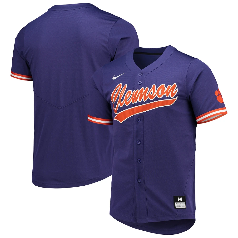 Maillot de baseball réplique Nike violet Clemson Tigers pour homme