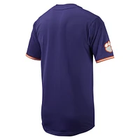 Maillot de baseball à bouton intégral Nike violet Clemson Tigers Replica pour homme