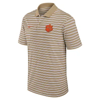 Men's Nike Tan Clemson Tigers Athletic Prep Striped Performance Polo
