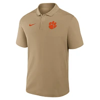 Men's Nike Tan Clemson Tigers Primetime Victory Primary Logo Performance Polo