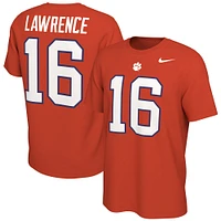 T-shirt avec nom et numéro des anciens élèves Clemson Tigers Nike Trevor Lawrence pour homme