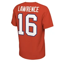 T-shirt avec nom et numéro des anciens élèves Clemson Tigers Nike Trevor Lawrence pour homme