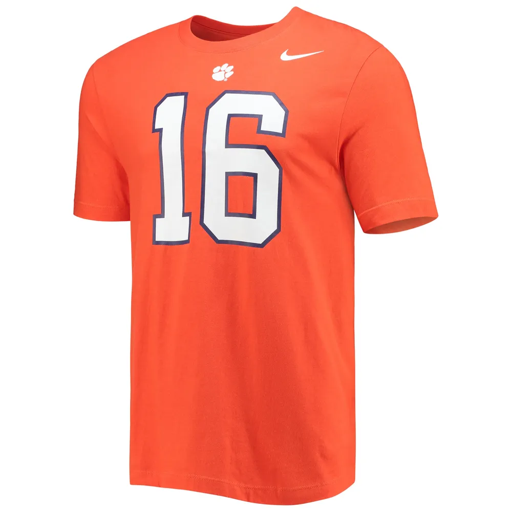 T-shirt orange avec nom et numéro de l'équipe des anciens élèves Clemson Tigers Nike Trevor Lawrence pour homme