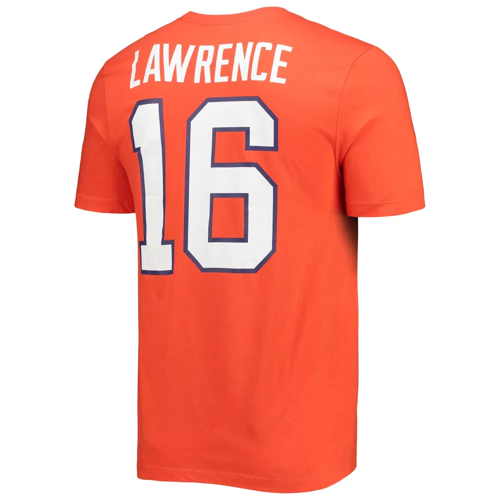 T-shirt orange avec nom et numéro de l'équipe des anciens élèves Clemson Tigers Nike Trevor Lawrence pour homme