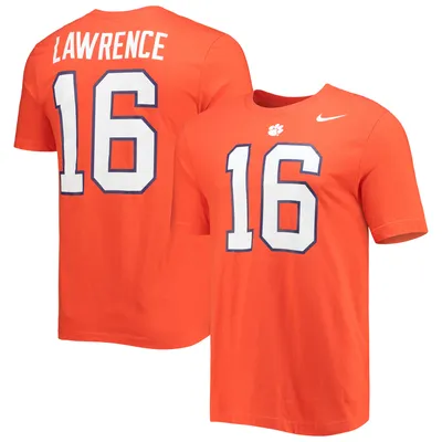 T-shirt orange avec nom et numéro de l'équipe des anciens élèves Clemson Tigers Nike Trevor Lawrence pour homme