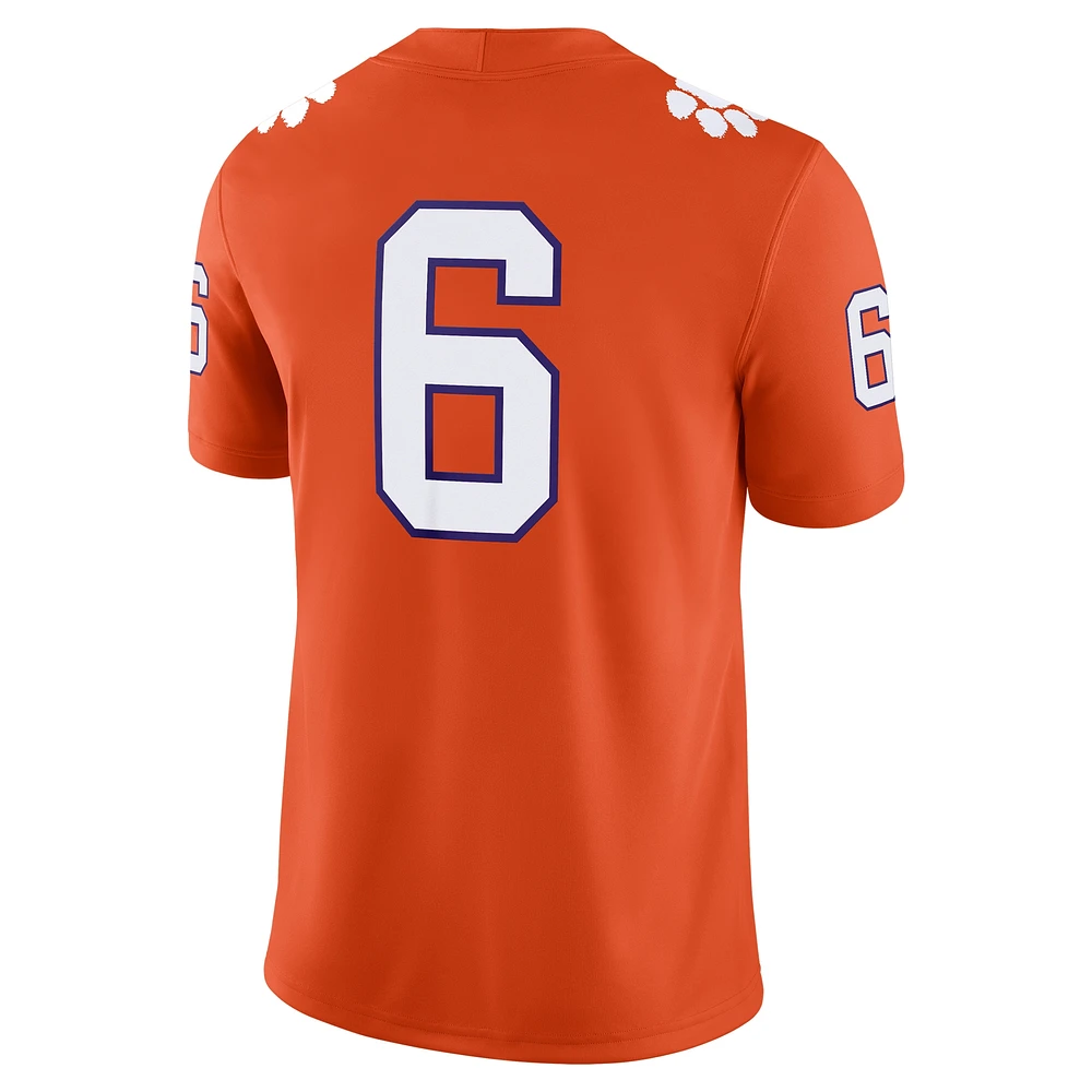 Maillot de football Nike Tyler Brown Orange Clemson Tigers NIL pour homme