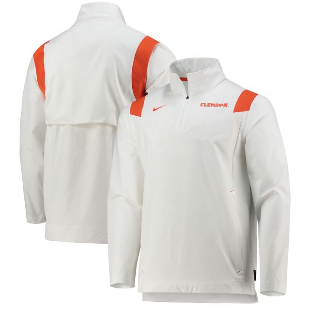 Veste à quart de zip Nike Clemson Tigers 2021 Team Coach pour homme blanche