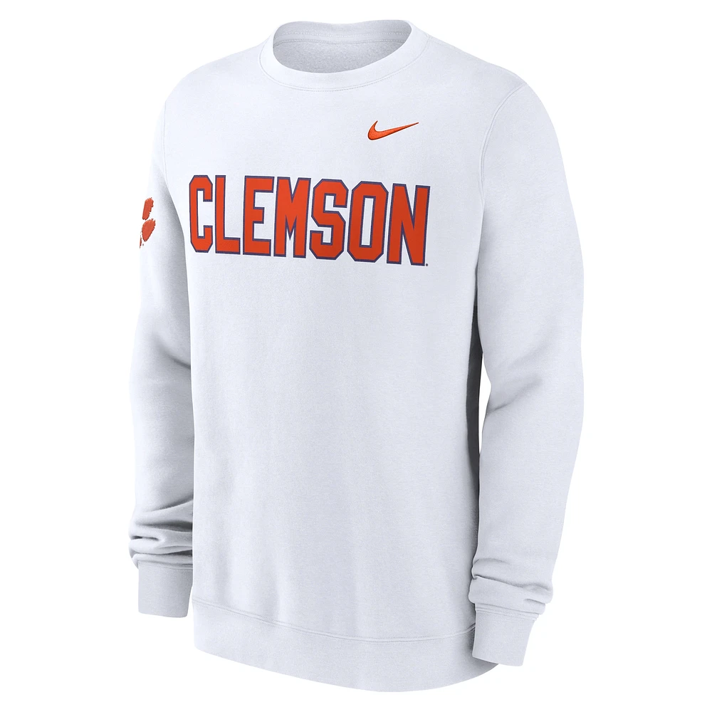 Sweat-shirt Nike blanc Clemson Tigers 2024 Sideline Dabo pour homme