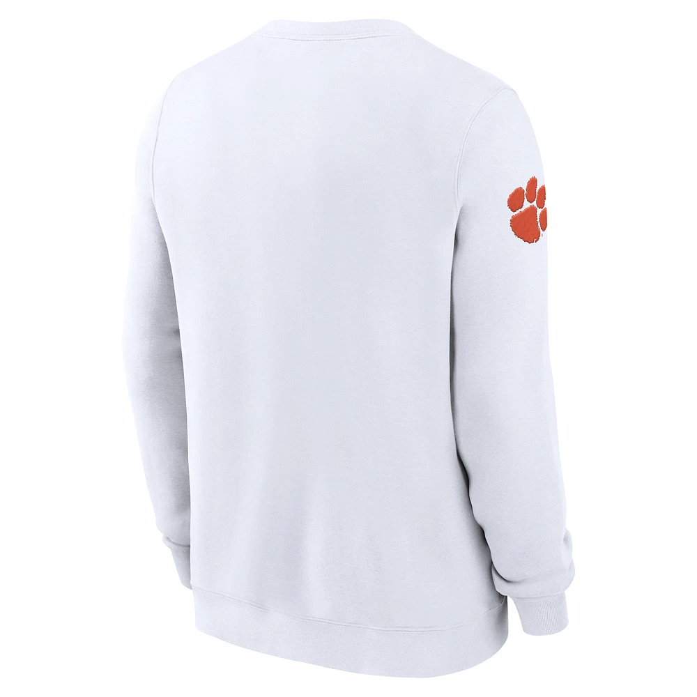 Sweat-shirt Nike blanc Clemson Tigers 2024 Sideline Dabo pour homme