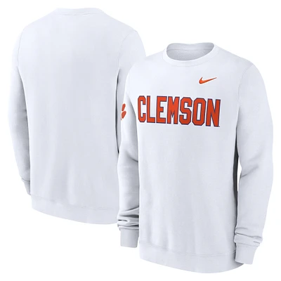 Sweat-shirt Nike blanc Clemson Tigers 2024 Sideline Dabo pour homme