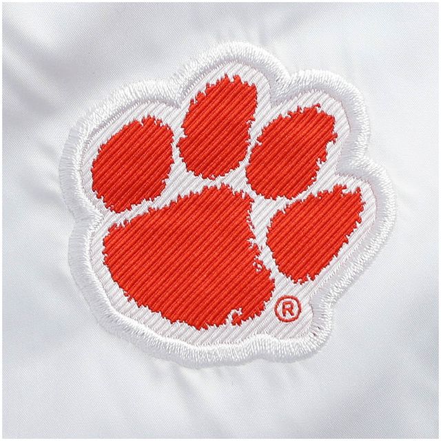 Veste à enfiler demi-zip Nike Clemson Tigers Coaches pour homme blanche