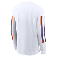 T-shirt à manches longues Nike pour homme avec slogan Local Spirit des Clemson Tigers blanc