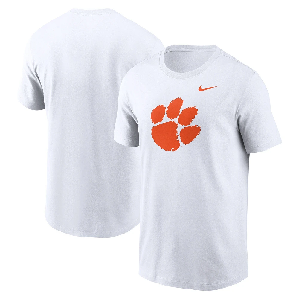 T-shirt Nike blanc avec logo Clemson Tigers Primetime Evergreen pour homme