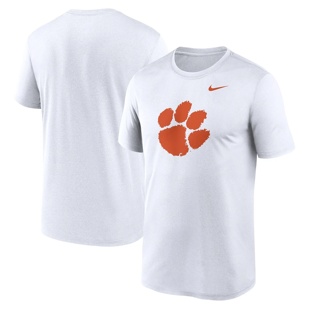 T-shirt Nike blanc avec logo Clemson Tigers Primetime Legend pour homme