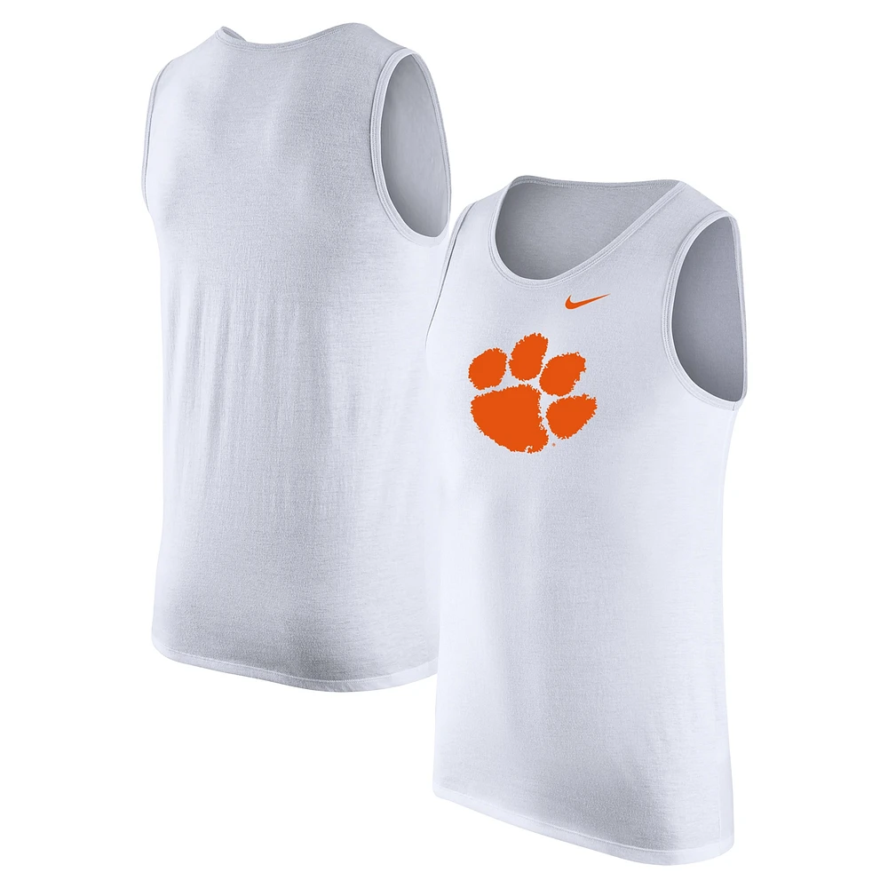 Men's Nike White Clemson Tigers Tank Top