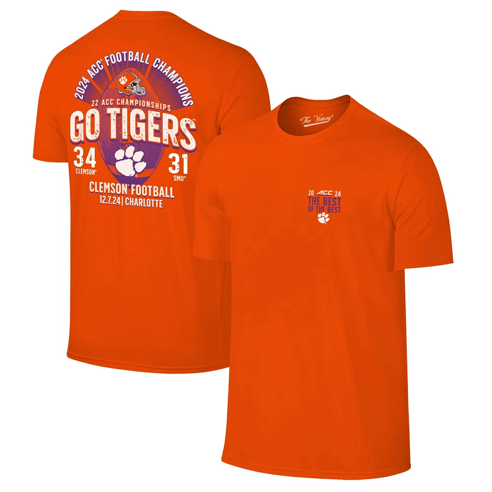 T-shirt orange pour homme Clemson Tigers 2024 ACC Football Conference Champions Score