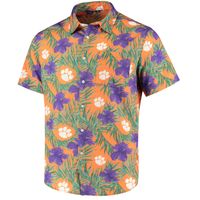 Men's Orange Clemson Tigers Floral Button-Up Shirt