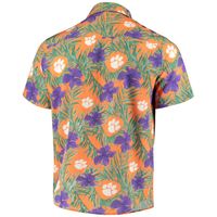 Men's Orange Clemson Tigers Floral Button-Up Shirt