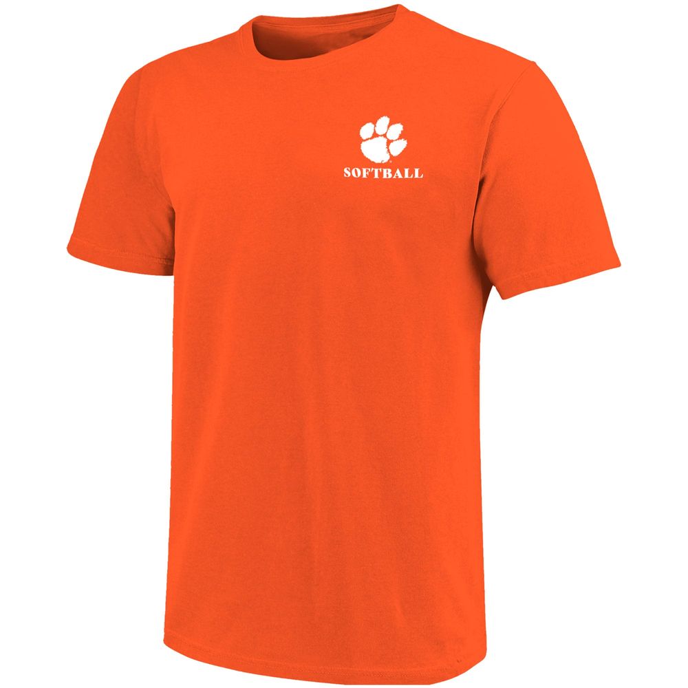 Men's Orange Clemson Tigers Softball Seal T-Shirt