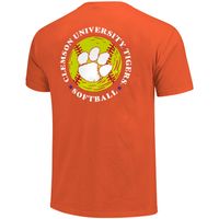 Men's Orange Clemson Tigers Softball Seal T-Shirt