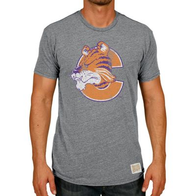 Men's Original Retro Brand Heathered Gray Clemson Tigers Vintage C Tri-Blend T-Shirt