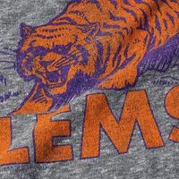 Men's Original Retro Brand Heathered Gray Clemson Tigers Vintage Tri-Blend T-Shirt