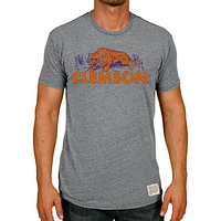 Men's Original Retro Brand Heathered Gray Clemson Tigers Vintage Tri-Blend T-Shirt