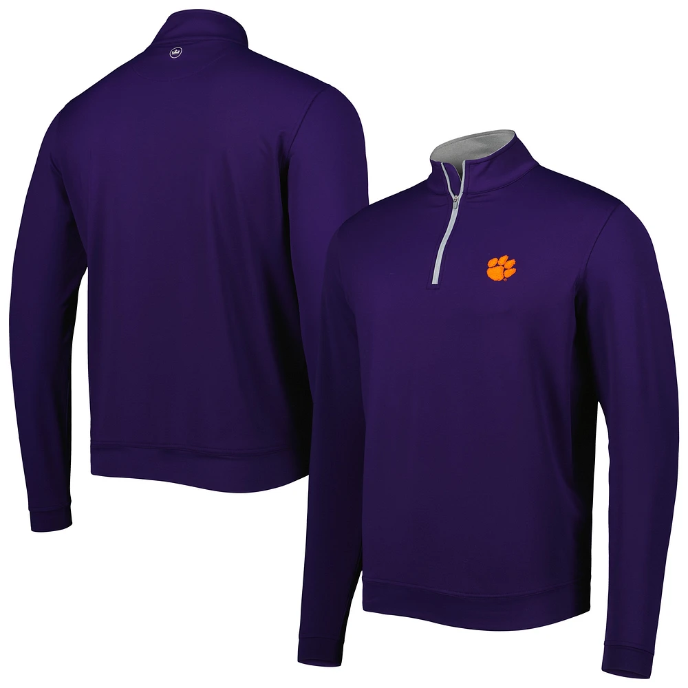 Men's Peter Millar Purple Clemson Tigers Perth Quarter-Zip Top