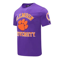 T-shirt à logo empilé classique Clemson Tigers Pro Standard violet pour homme