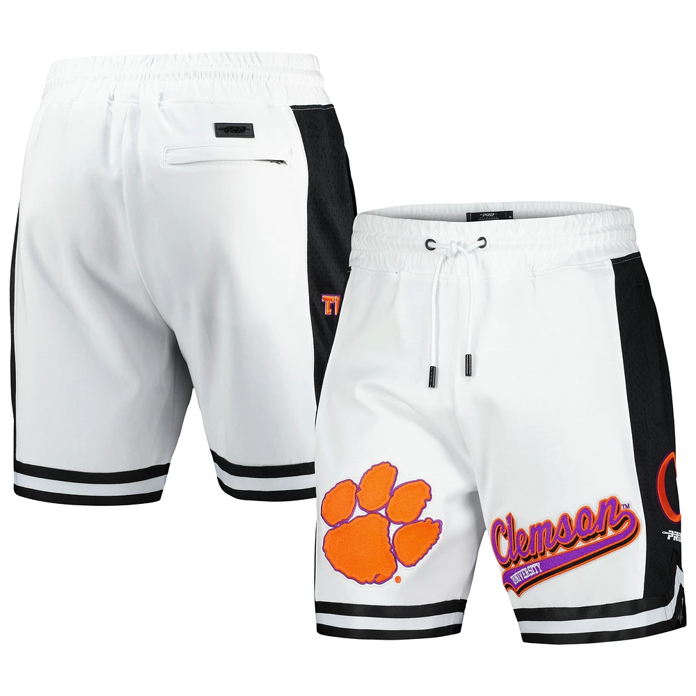 Men's Pro Standard White Clemson Tigers Script Tail DK 2.0 Shorts