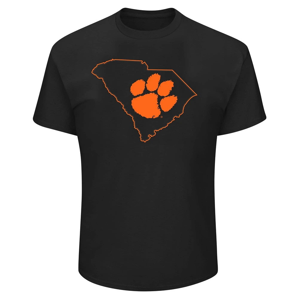 T-shirt noir pour hommes, profil, Clemson Tigers, Big & Tall Pop