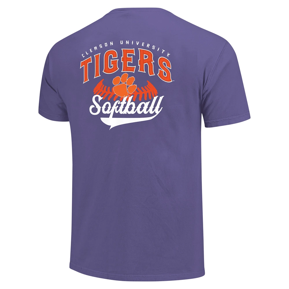 Men's Purple Clemson Tigers Softball Walk Off T-Shirt